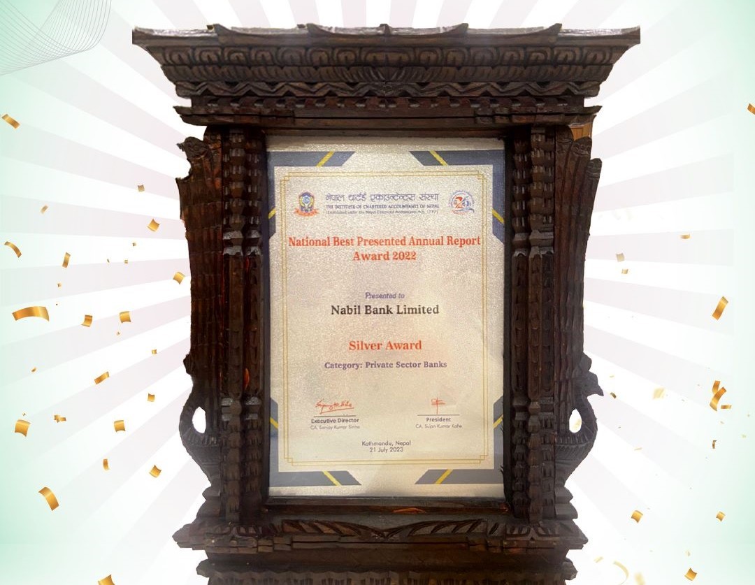 Nabil Bank has received National Best Annual Audit Report Award 2022